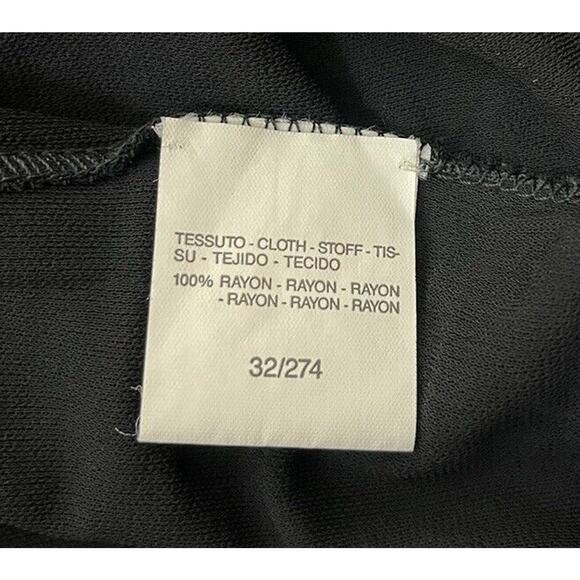 Max Mara Black Semi-Sheer Jersey Shift Dress Long Sleeve Size Medium Italy - Picture 8 of 8